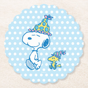 PINDA'S   Snoopy & Woodstock Party Polka Dots Kartonnen Onderzetters