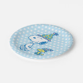 PINDA'S | Snoopy & Woodstock Party Polka Dots Papieren Bordje (Gekanteld)