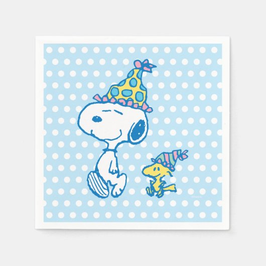 PINDA'S | Snoopy & Woodstock Party Polka Dots Servet (Voorkant)