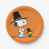 pinda's | Snoopy & Woodstock Pilgrim Papieren Bordje (Voorkant)