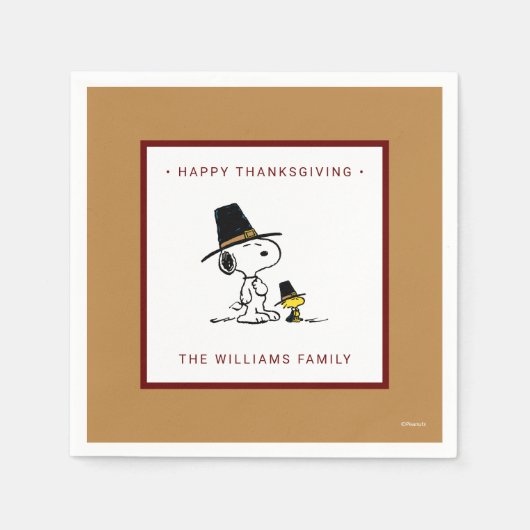 pinda's | Snoopy & Woodstock Pilgrim Servet (Voorkant)