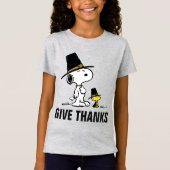 pinda's | Snoopy & Woodstock Pilgrim T-shirt (Voorkant)