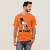 pinda's | Snoopy & Woodstock Pilgrim T-shirt (Voorkant volledig)