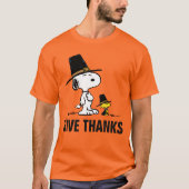 pinda's | Snoopy & Woodstock Pilgrim T-shirt (Voorkant)