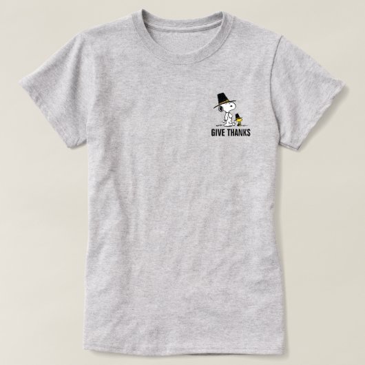 pinda's | Snoopy & Woodstock Pilgrim T-shirt (Design voorkant)
