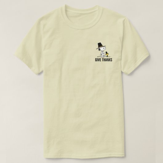 pinda's | Snoopy & Woodstock Pilgrim T-shirt (Design voorkant)