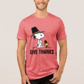 pinda's | Snoopy & Woodstock Pilgrim Tri-Blend Shirt (Voorkant)