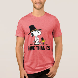 pinda's Snoopy & Woodstock Pilgrim Tri-Blend Shirt