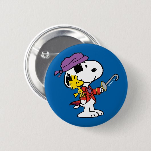pinda's | Snoopy & Woodstock Pirates Ronde Button 5,7 Cm (Voorkant /achterkant)