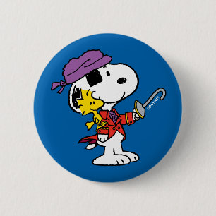 pinda's Snoopy & Woodstock Pirates Ronde Button 5,7 Cm