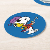 pinda's | Snoopy & Woodstock Pirates Ronde Kartonnen Onderzetter (Gebogen)