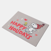 pinda's | Snoopy & Woodstock Prettige feestdagen Deurmat (Schuin)