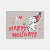 pinda's | Snoopy & Woodstock Prettige feestdagen Fleece Deken (Voorkant (Horizontaal))
