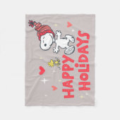 pinda's | Snoopy & Woodstock Prettige feestdagen Fleece Deken (Voorkant)