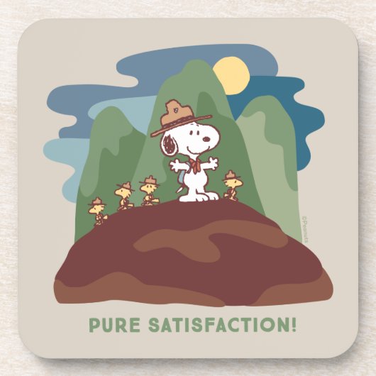 pinda's | Snoopy & Woodstock Pure Satisfaction Bier Onderzetter (Voorkant)