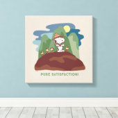 pinda's | Snoopy & Woodstock Pure Satisfaction Canvas Afdruk (Insitu (Houten vloer))