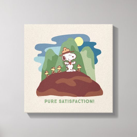 pinda's | Snoopy & Woodstock Pure Satisfaction Canvas Afdruk (Voorkant)