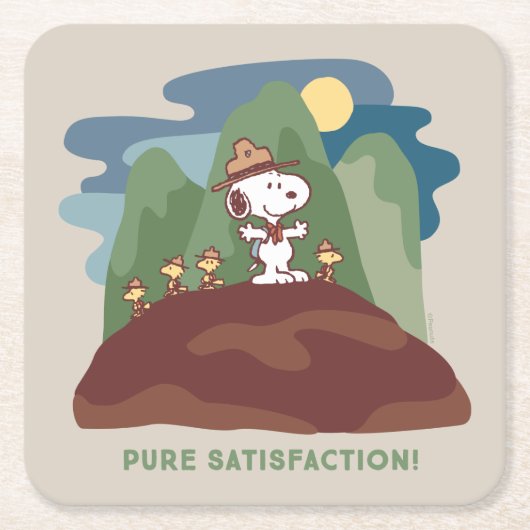 pinda's | Snoopy & Woodstock Pure Satisfaction Kartonnen Onderzetters (Voorkant)