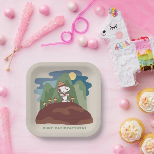 pinda's | Snoopy & Woodstock Pure Satisfaction Papieren Bordje (Feest)