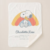pinda's | Snoopy & Woodstock Rainbow Sherpa Deken (Voorkant)