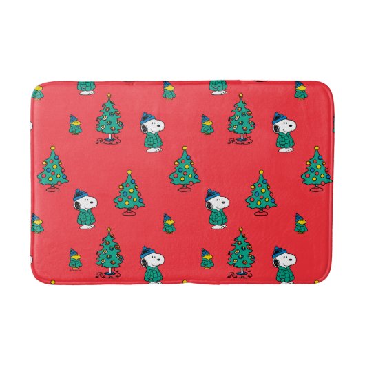 pinda's | Snoopy & Woodstock Red-kerstpatroon Badmat (Voorkant)