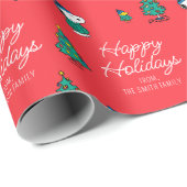 pinda's | Snoopy & Woodstock Red-kerstpatroon Cadeaupapier (Rol Hoek)