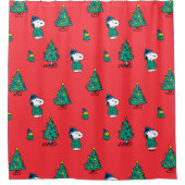 pinda's | Snoopy & Woodstock Red-kerstpatroon Douchegordijn (Voorkant)