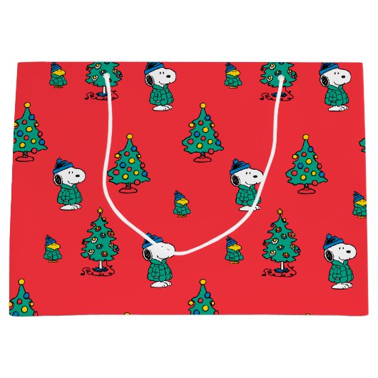 pinda's | Snoopy & Woodstock Red-kerstpatroon Groot Cadeauzakje (Voorkant)