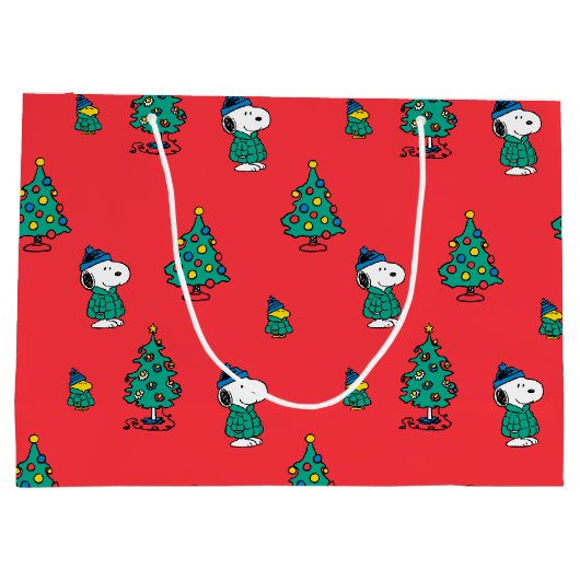 pinda's | Snoopy & Woodstock Red-kerstpatroon Groot Cadeauzakje (Achterkant)