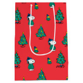 pinda's | Snoopy & Woodstock Red-kerstpatroon Medium Cadeauzakje (Achterkant)