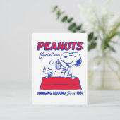 pinda's | Snoopy & Woodstock rondhangen Briefkaart (Staand voorkant)