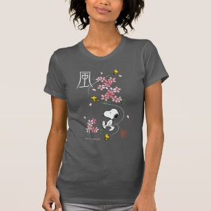 pinda's   Snoopy & Woodstock Roze Spring Blossom T-shirt