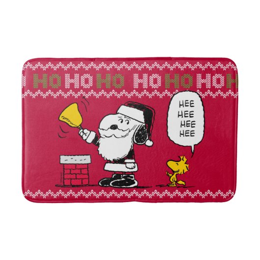 pinda's | Snoopy & Woodstock Santa Bell Ringer Badmat (Voorkant)