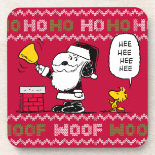pinda's   Snoopy & Woodstock Santa Bell Ringer Bier Onderzetter