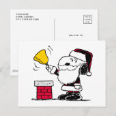 pinda's | Snoopy & Woodstock Santa Bell Ringer Briefkaart (Voorkant / Achterkant)