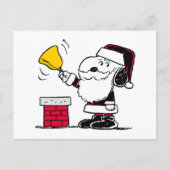 pinda's | Snoopy & Woodstock Santa Bell Ringer Briefkaart (Voorkant)