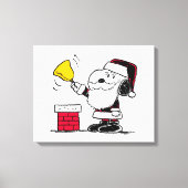pinda's | Snoopy & Woodstock Santa Bell Ringer Canvas Afdruk (Voorkant)