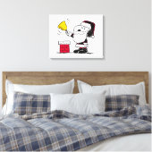 pinda's | Snoopy & Woodstock Santa Bell Ringer Canvas Afdruk (Insitu (Slaapkamer))