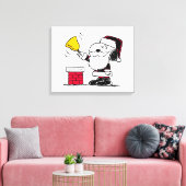 pinda's | Snoopy & Woodstock Santa Bell Ringer Canvas Afdruk (Insitu (Woonkamer))