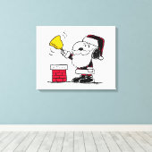 pinda's | Snoopy & Woodstock Santa Bell Ringer Canvas Afdruk (Insitu (Houten vloer))