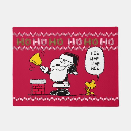 pinda's | Snoopy & Woodstock Santa Bell Ringer Deurmat (Voorkant)