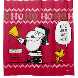pinda's | Snoopy & Woodstock Santa Bell Ringer Douchegordijn