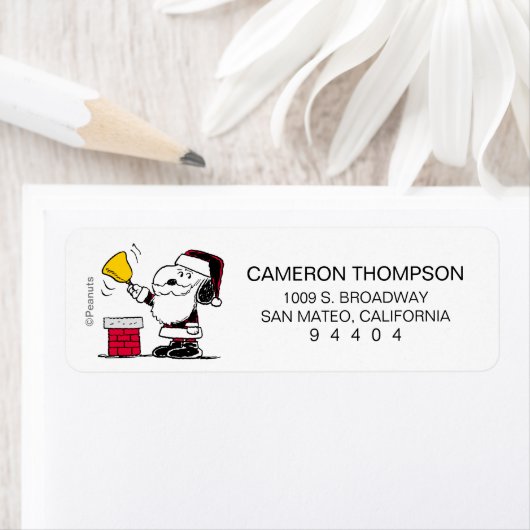 pinda's | Snoopy & Woodstock Santa Bell Ringer Etiket (Insitu)