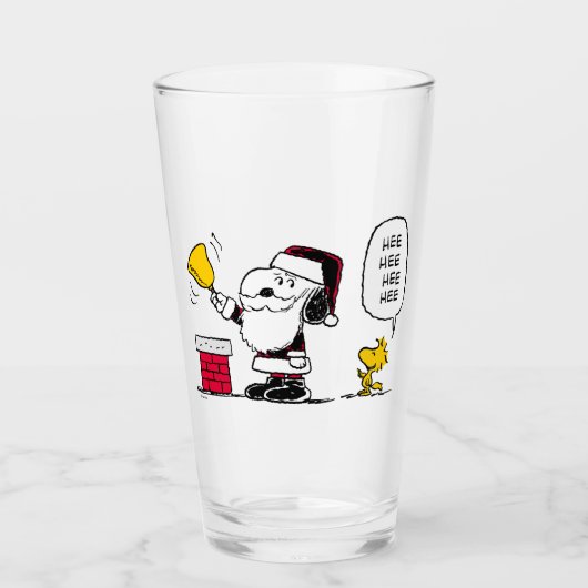 pinda's | Snoopy & Woodstock Santa Bell Ringer Glas (Voorkant)