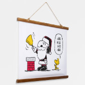pinda's | Snoopy & Woodstock Santa Bell Ringer Hangend Wandkleed (Gebogen)