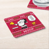 pinda's | Snoopy & Woodstock Santa Bell Ringer Kartonnen Onderzetters (Schuin)