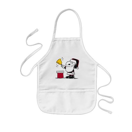 pinda's | Snoopy & Woodstock Santa Bell Ringer Kinder Schort (Voorkant)