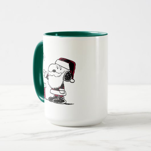 pinda's | Snoopy & Woodstock Santa Bell Ringer Mok (Voorkant links)