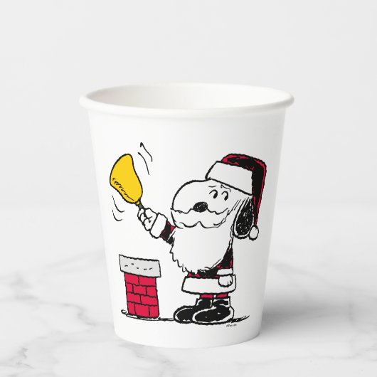 pinda's | Snoopy & Woodstock Santa Bell Ringer Papieren Bekers (Voorkant)
