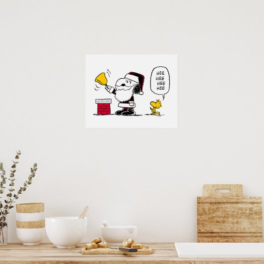 pinda's | Snoopy & Woodstock Santa Bell Ringer Poster (Keuken)